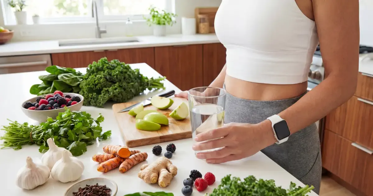 Woman preparing healthy foods